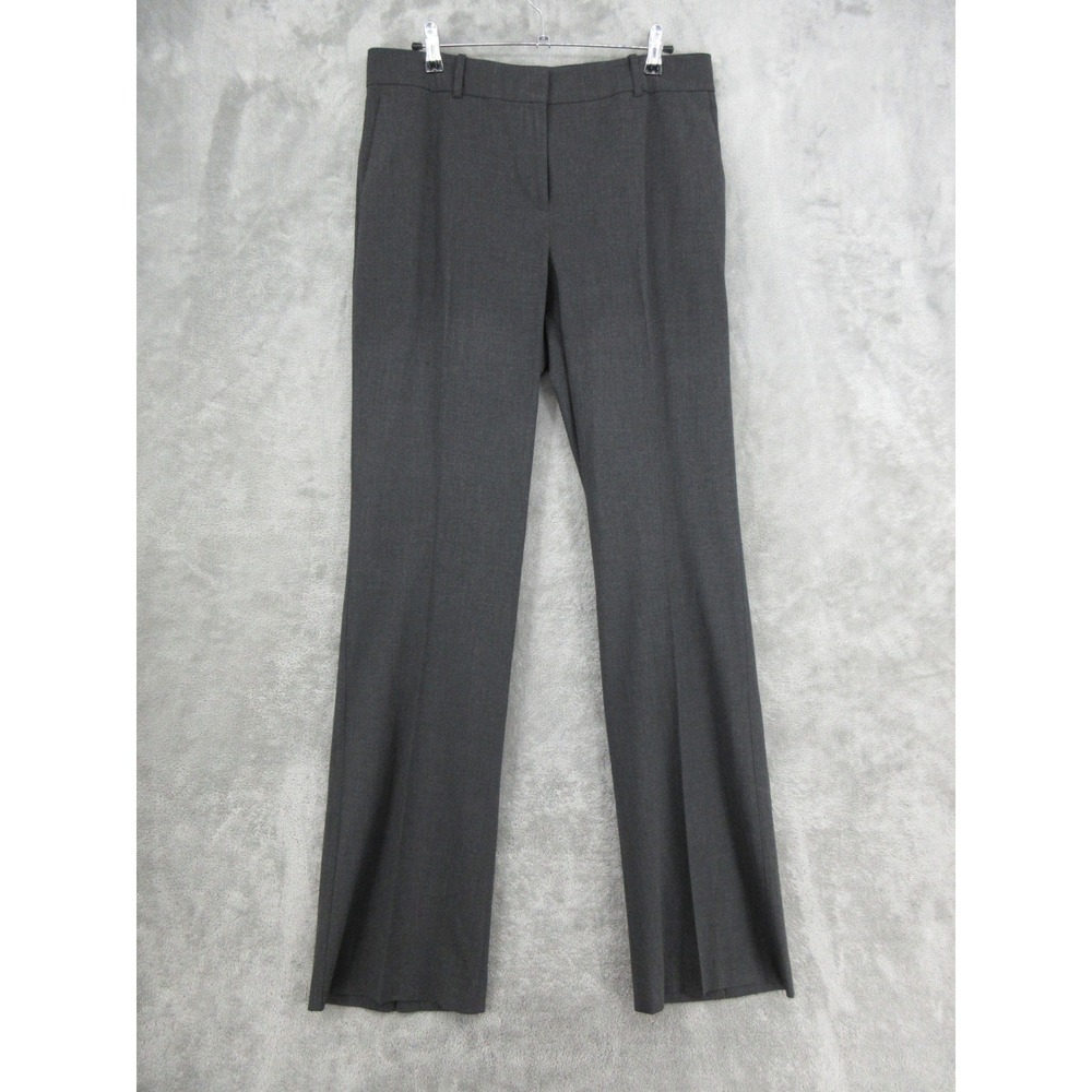 Ann Taylor Pants Womens Size 10 Tall Kate Straight Leg Trouser Pockets Gray Zip